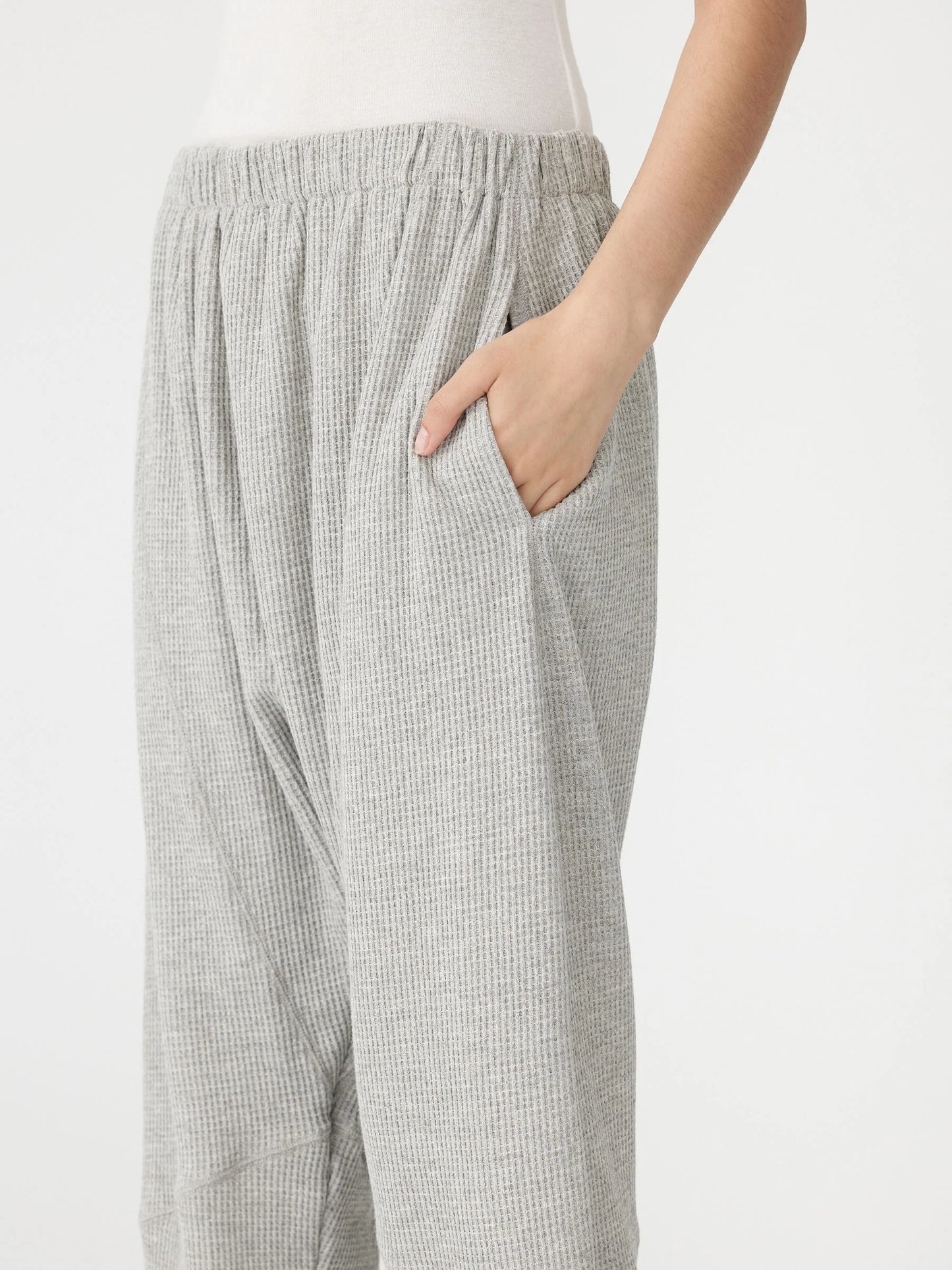 WAFFLE PANELED PANT - GREY MARL