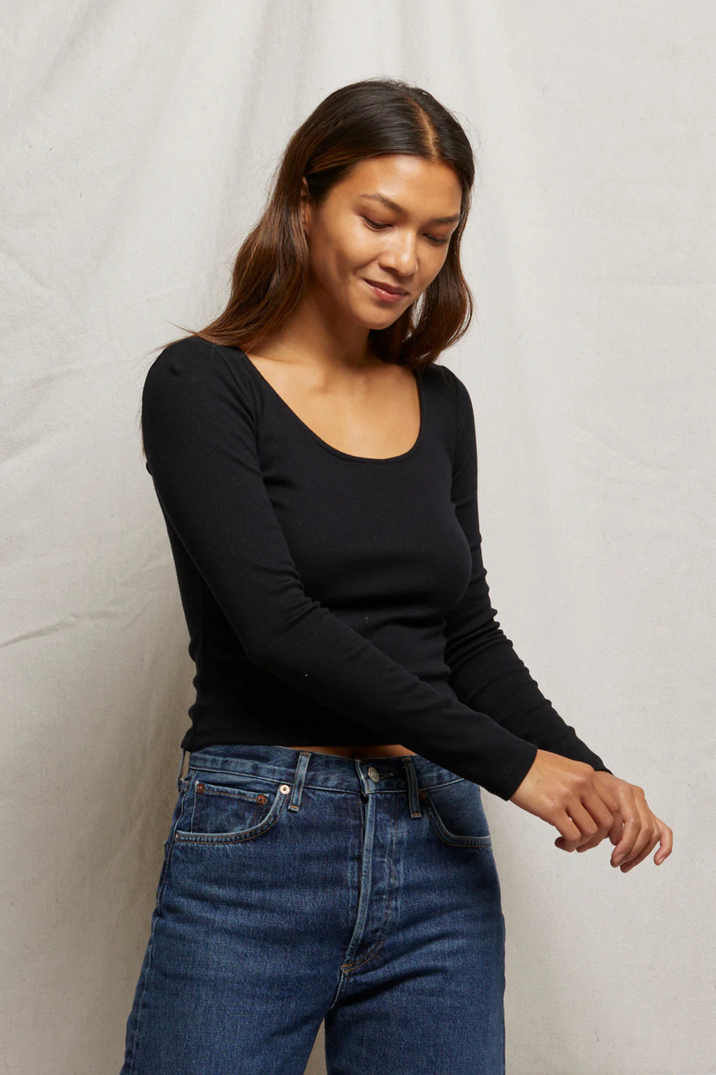 ANYA LONGSLEEVE  - TRUE BLACK