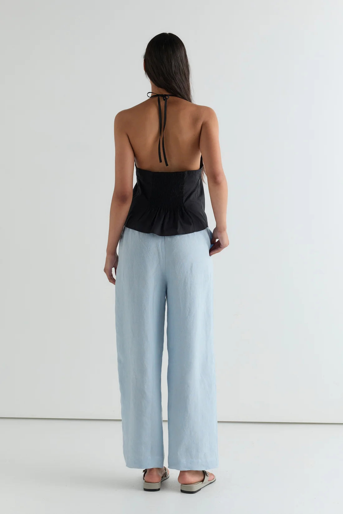 (PRE-ORDER) EASE TROUSER LINEN - AIR CHECK