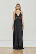 LACE INLAY DRESS - BLACK