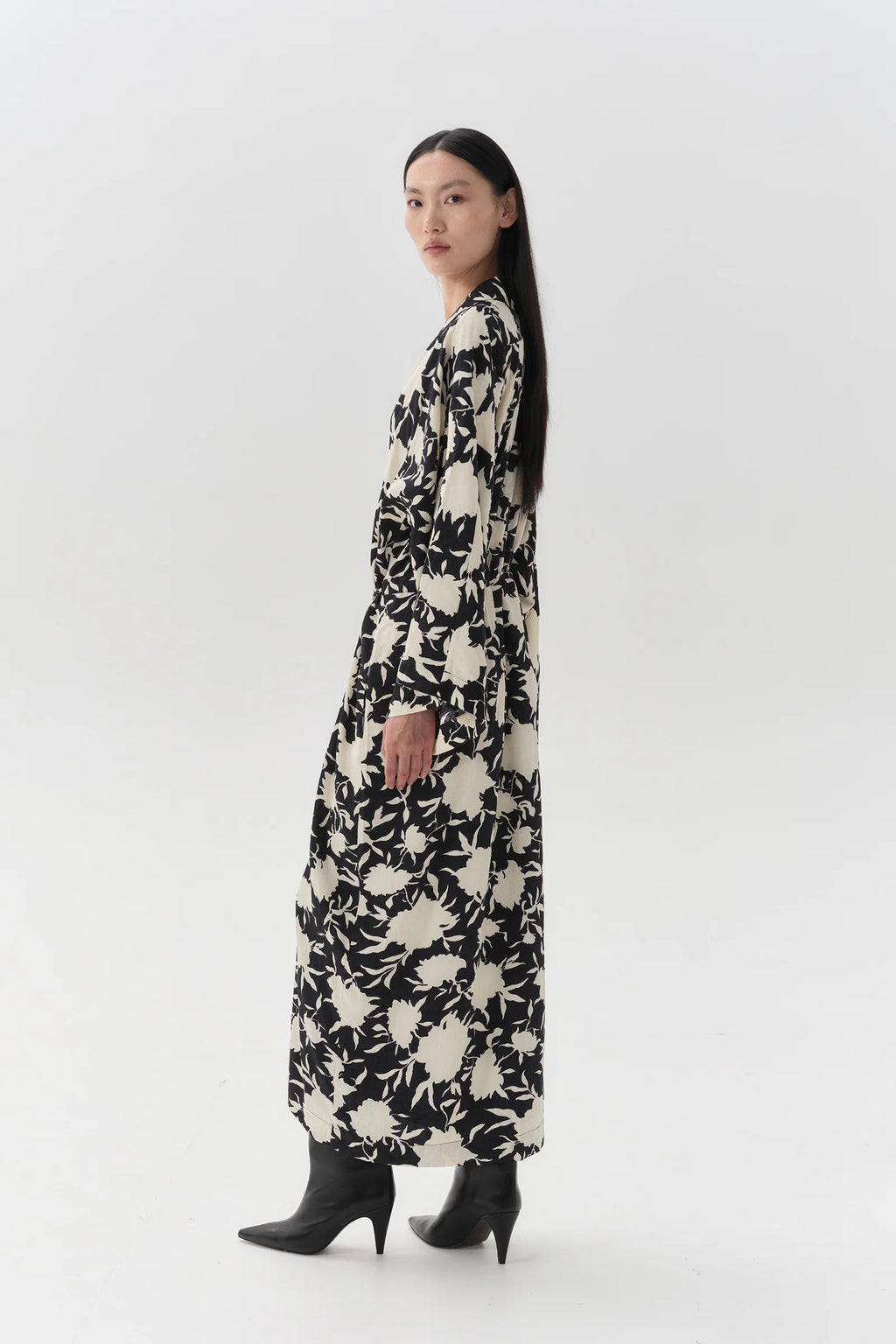 MARGOT KIMONO DRESS - BLACK & WHITE