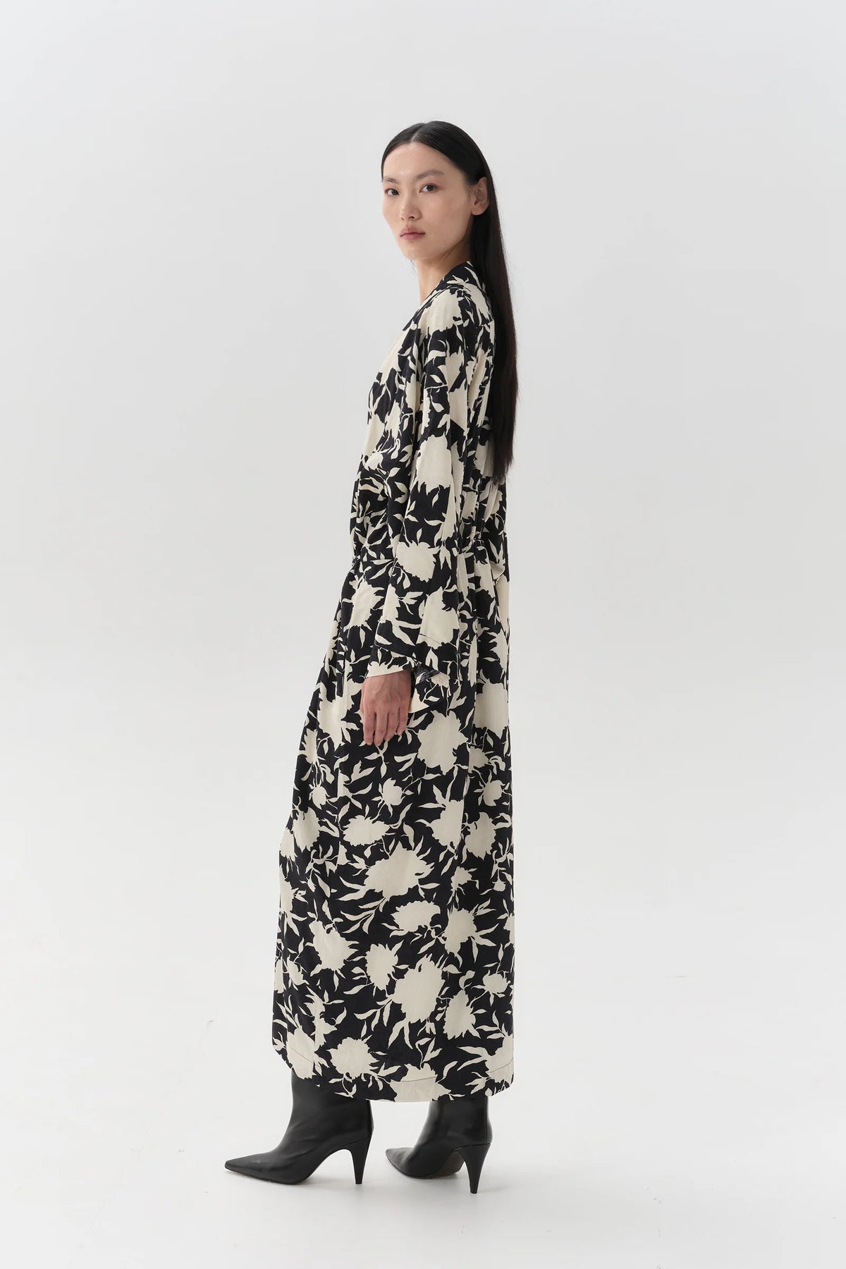 MARGOT KIMONO DRESS - BLACK & WHITE
