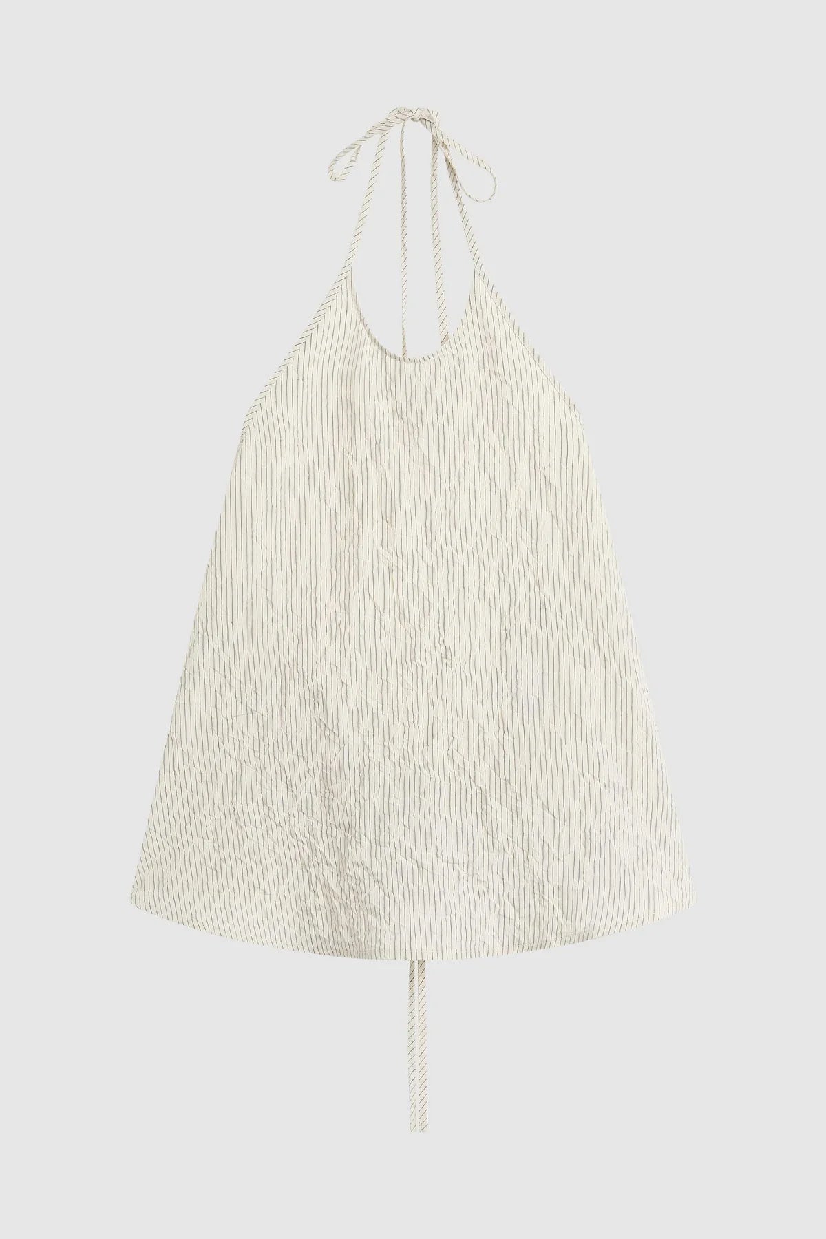 CRUSHED HALTER TOP - PETITE PINSTRIPE