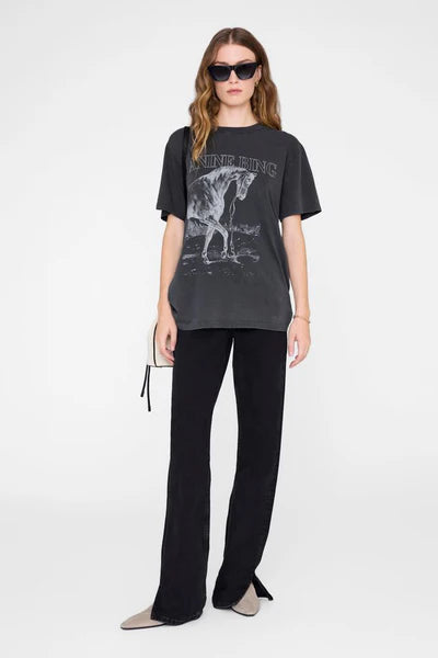 LILI TEE HORSE - WASHED BLACK