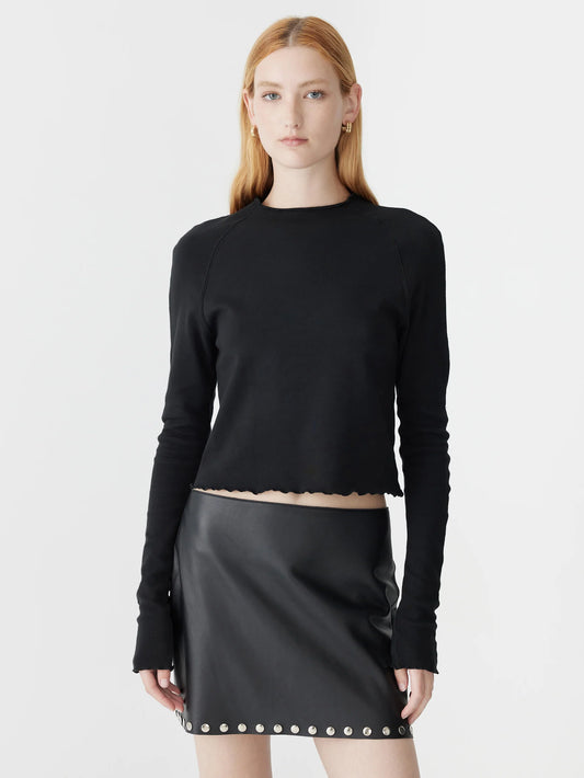 SLIM RIB RAGLAN L/S T SHIRT - BLACK