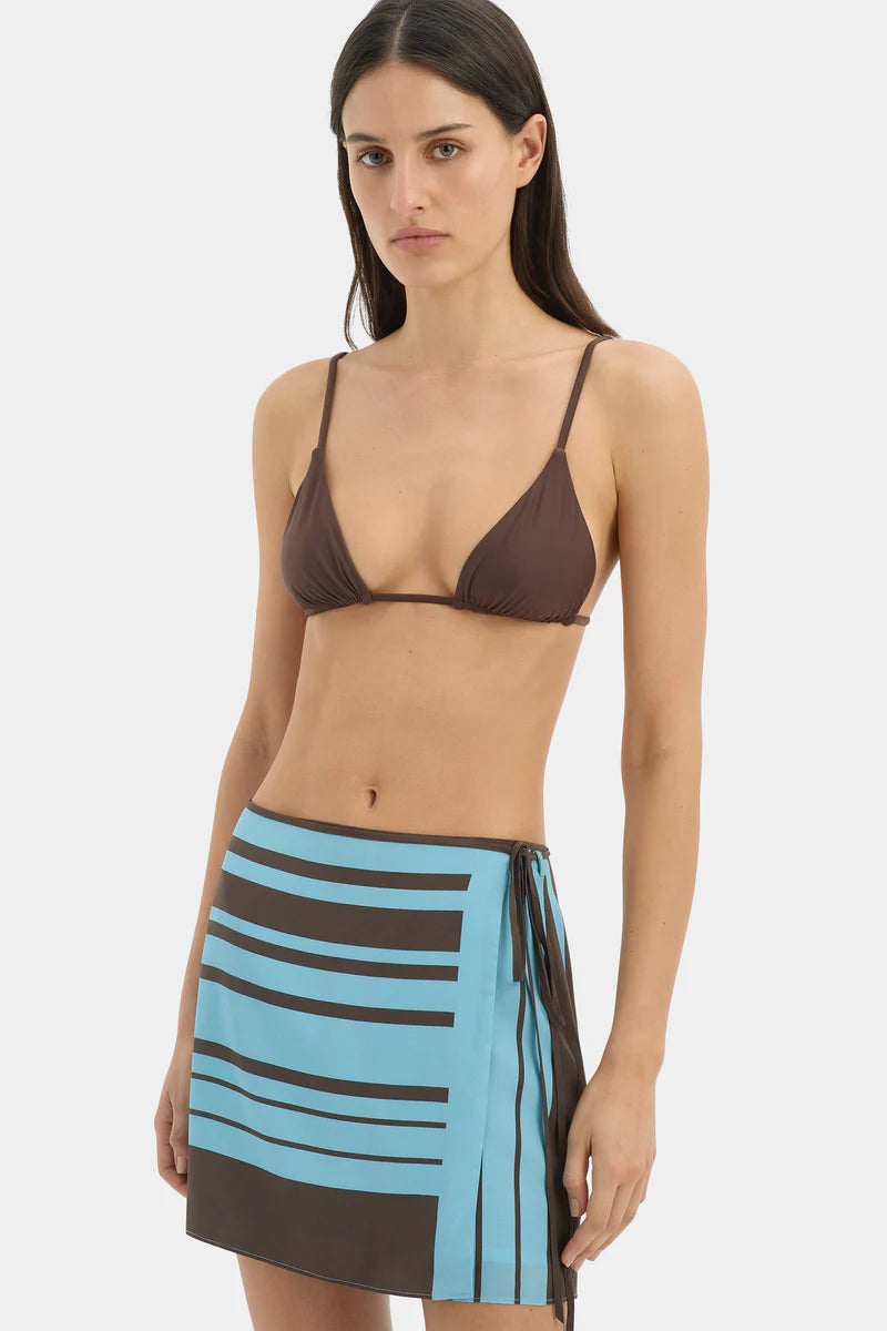 RIOJA WRAP MINI SKIRT - PACHA MINERAL STRIPE