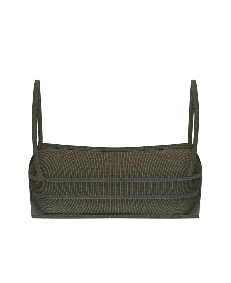 STRAP BACK WOOL BRALET - GROVE