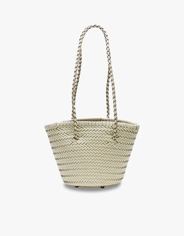 WOVEN BUCKET BAG - CREAM