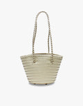 WOVEN BUCKET BAG - CREAM