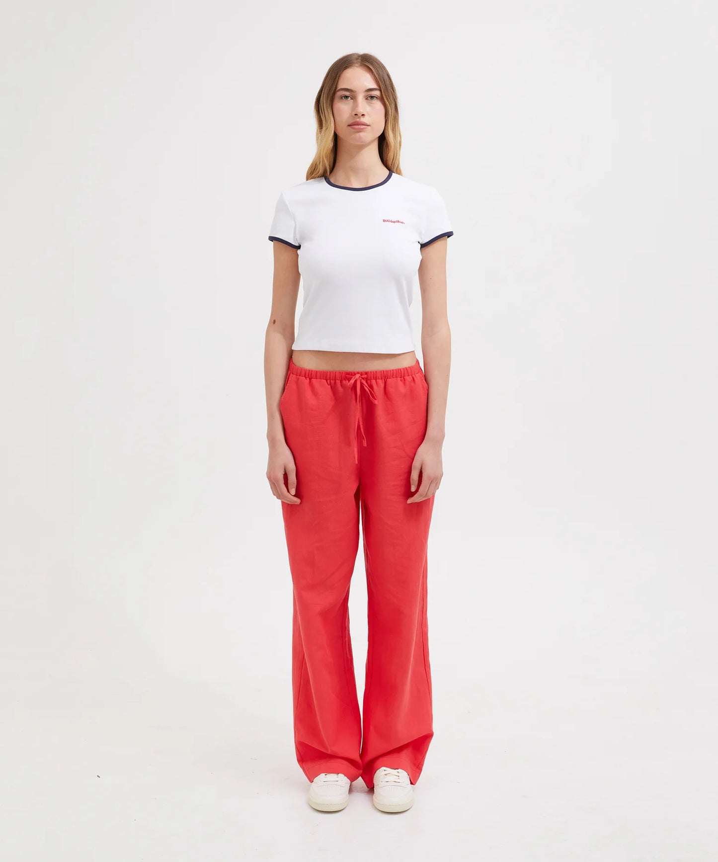 HS BABY TEE - WHITE/NAVY/RED