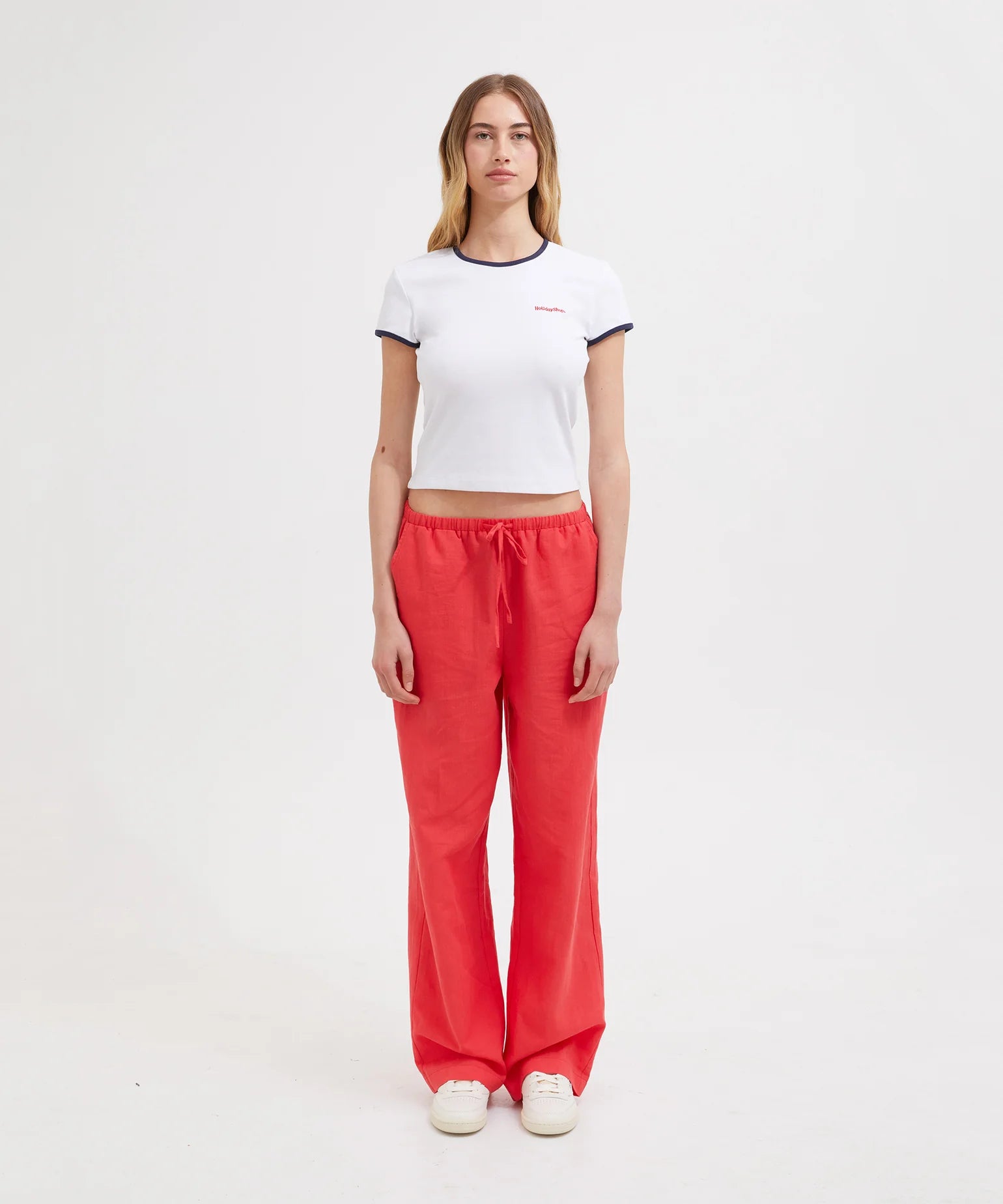 HS BABY TEE - WHITE/NAVY/RED