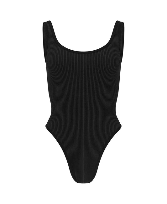 M19 CLASSIC WOOL BODYSUIT - OBSIDIAN