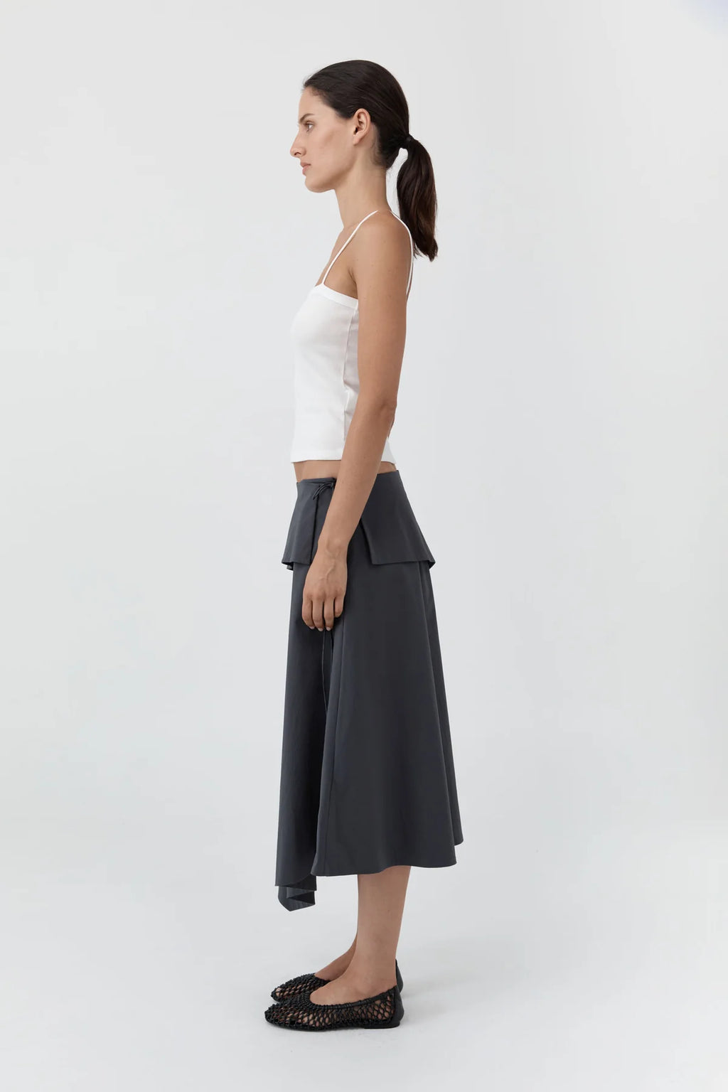 ORGANIC COTTON SQUARE NECK CAMI - WHITE