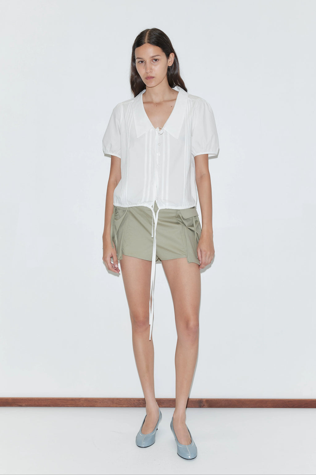FINE COLLAR TOP - WHITE