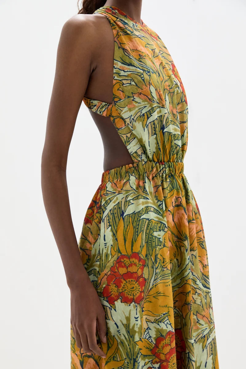 (PRE-ORDER) ELIANA CROSS BACK MAXI DRESS - ALIERA FLORAL MINT