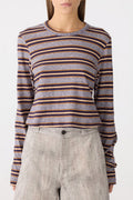 VINTAGE STRIPE BABY L/S TSHIRT - PURPLE/ GOLD STRIPE