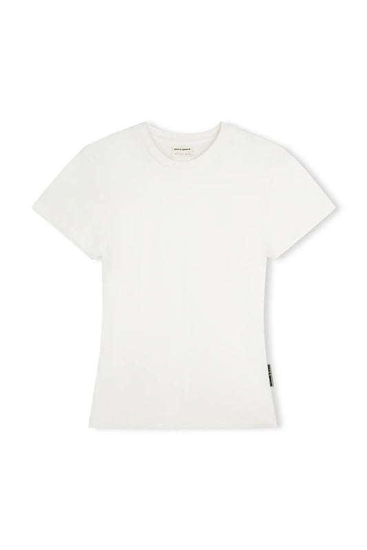 RIB HEMP JERSEY T SHIRT - WHITE