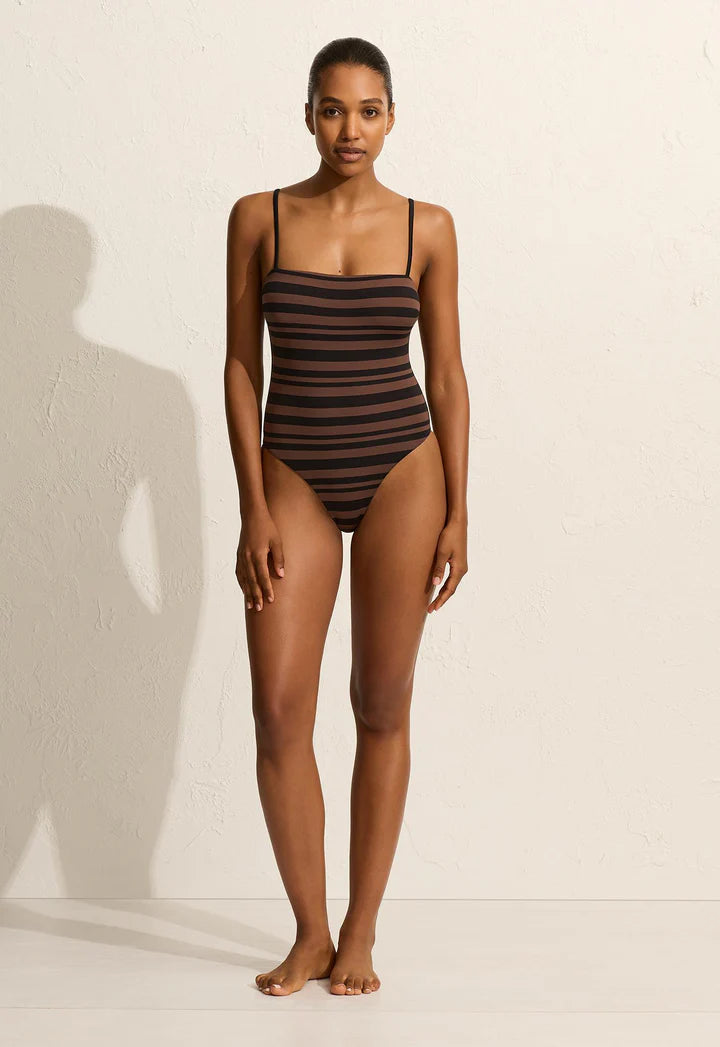 PETITE SQUARE MAILLOT - NUTMEG STRIPE