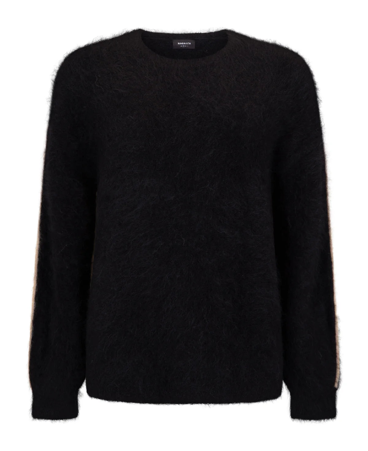 BRUSHED ALPACA SWEATER - BLACK