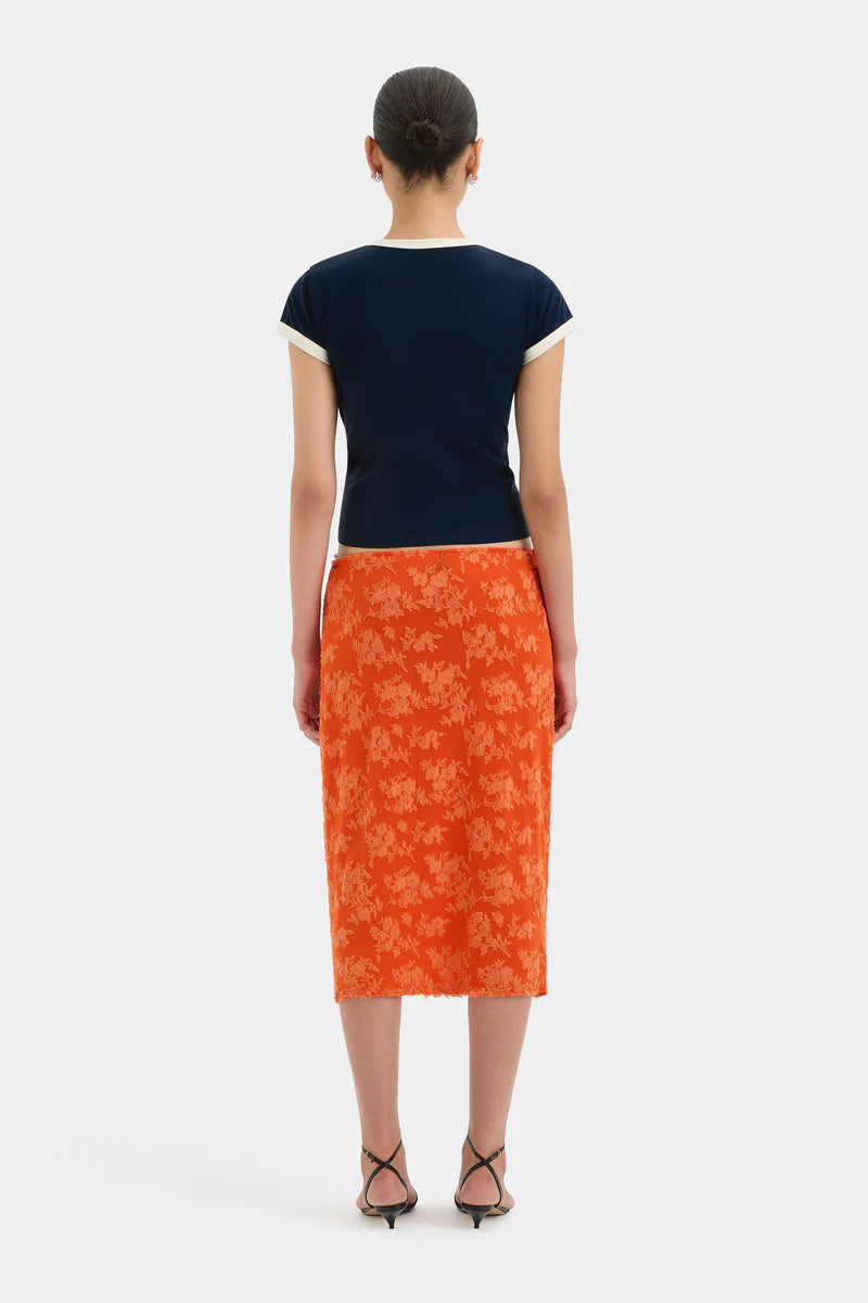 (PRE-ORDER) BLANCA WRAP SKIRT - PALMERA TANGERINE