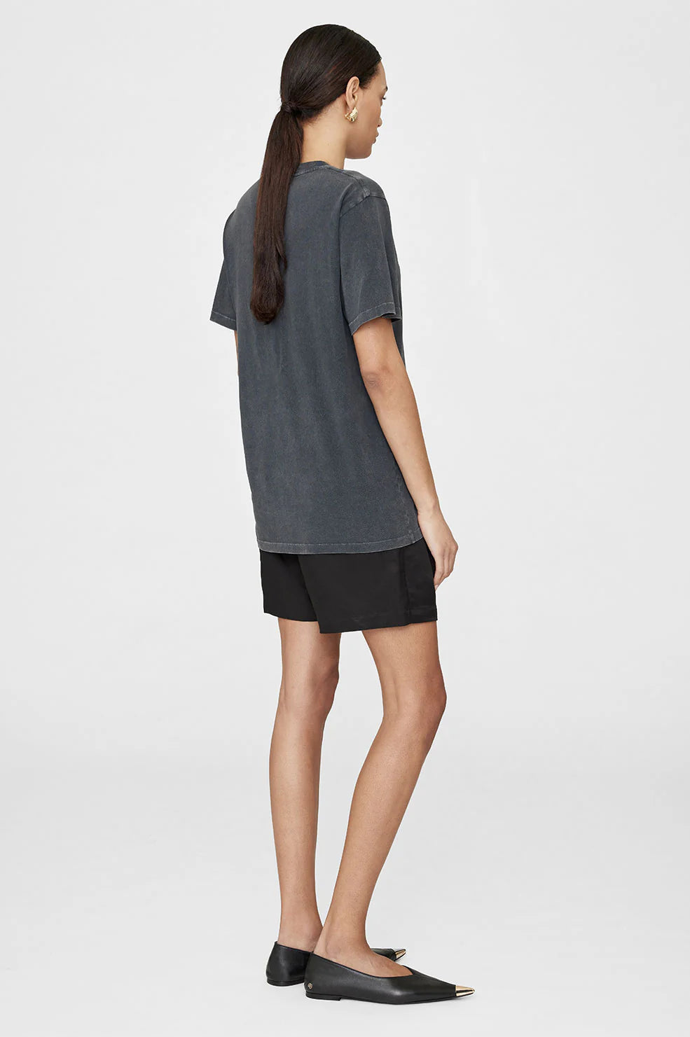 LILI RETRO EAGLE TEE - WASHED BALCK