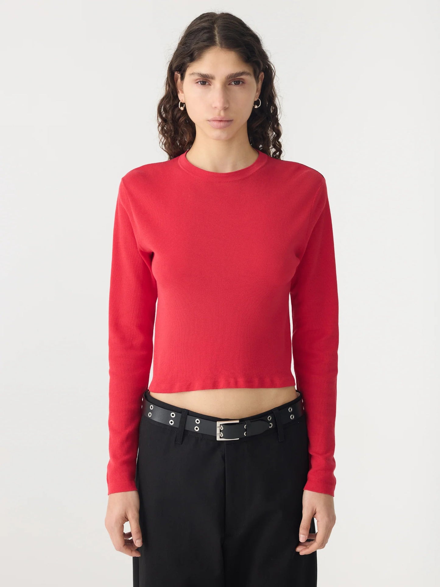 KNITTED BABY LS T SHIRT - RED