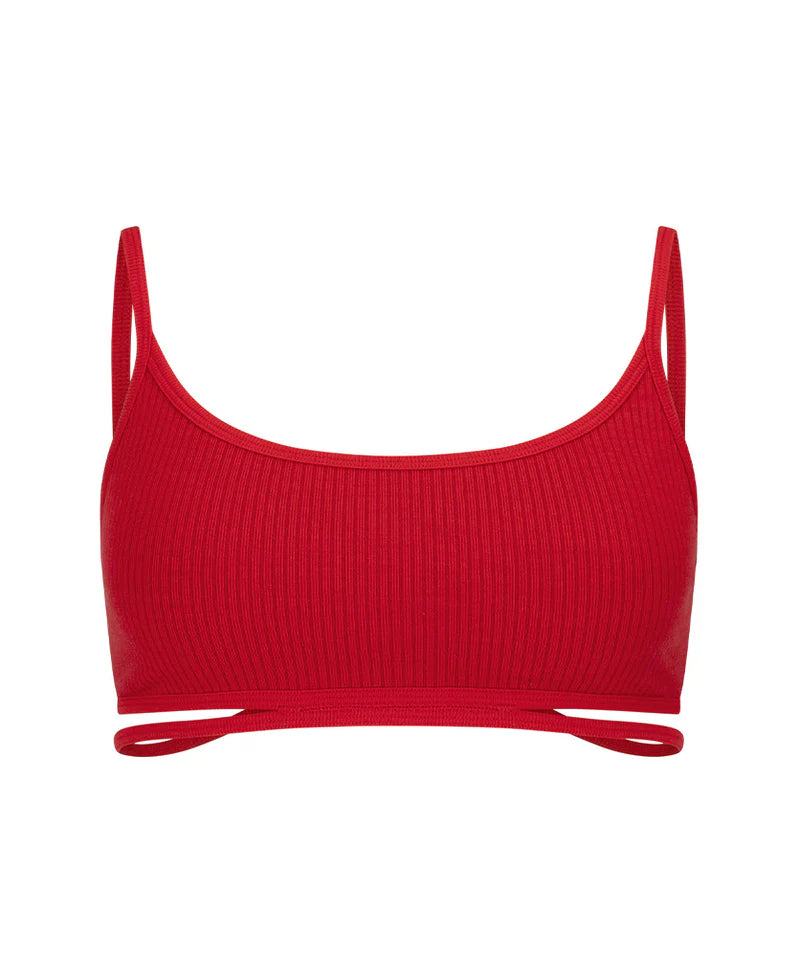 SPLICE WOOL BRALET - CRIMSON