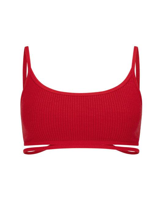 SPLICE WOOL BRALET - CRIMSON