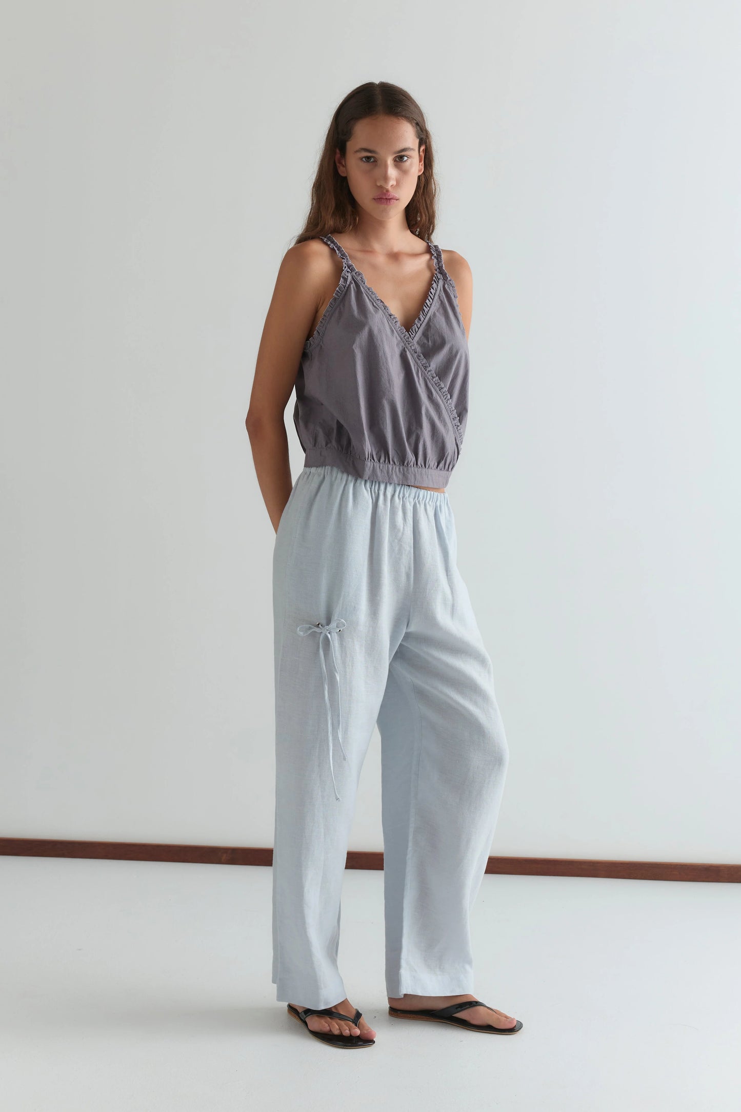 (PRE-ORDER) THE EYELET PANT - SOFT BLUE