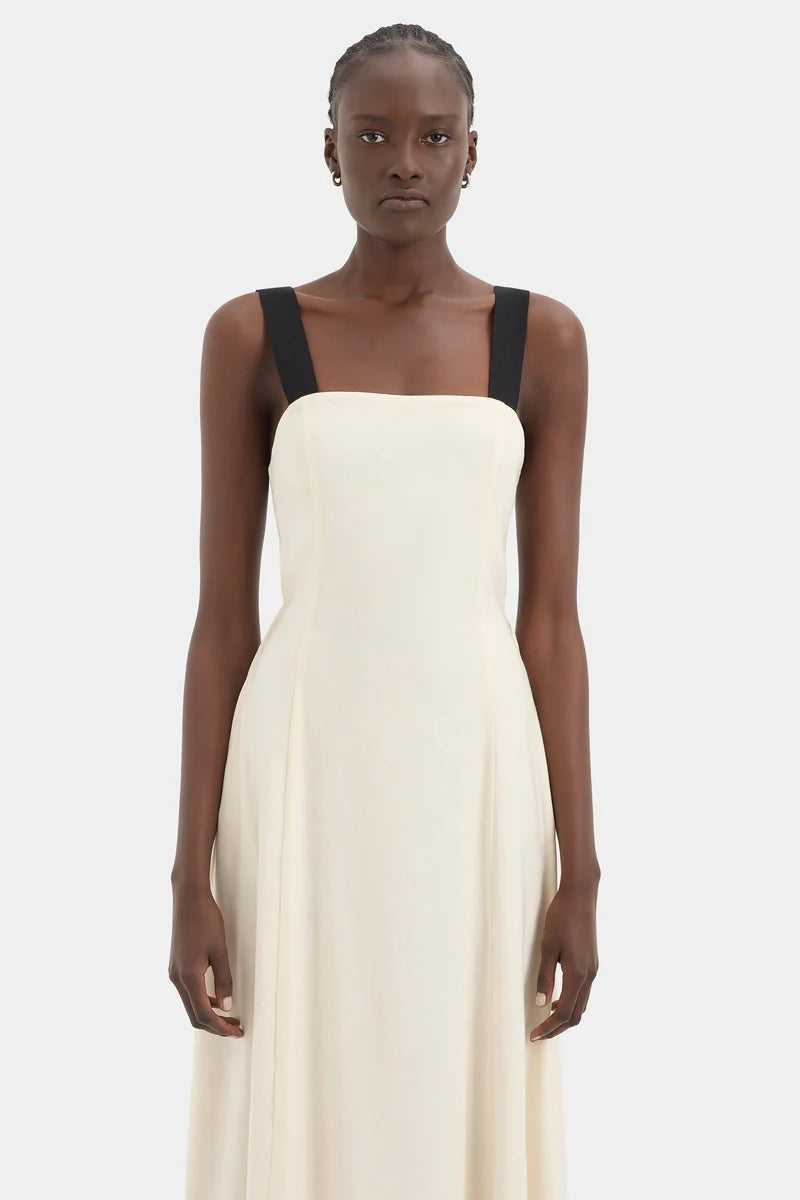 AYLA TIE BACK MAXI DRESS - BONE