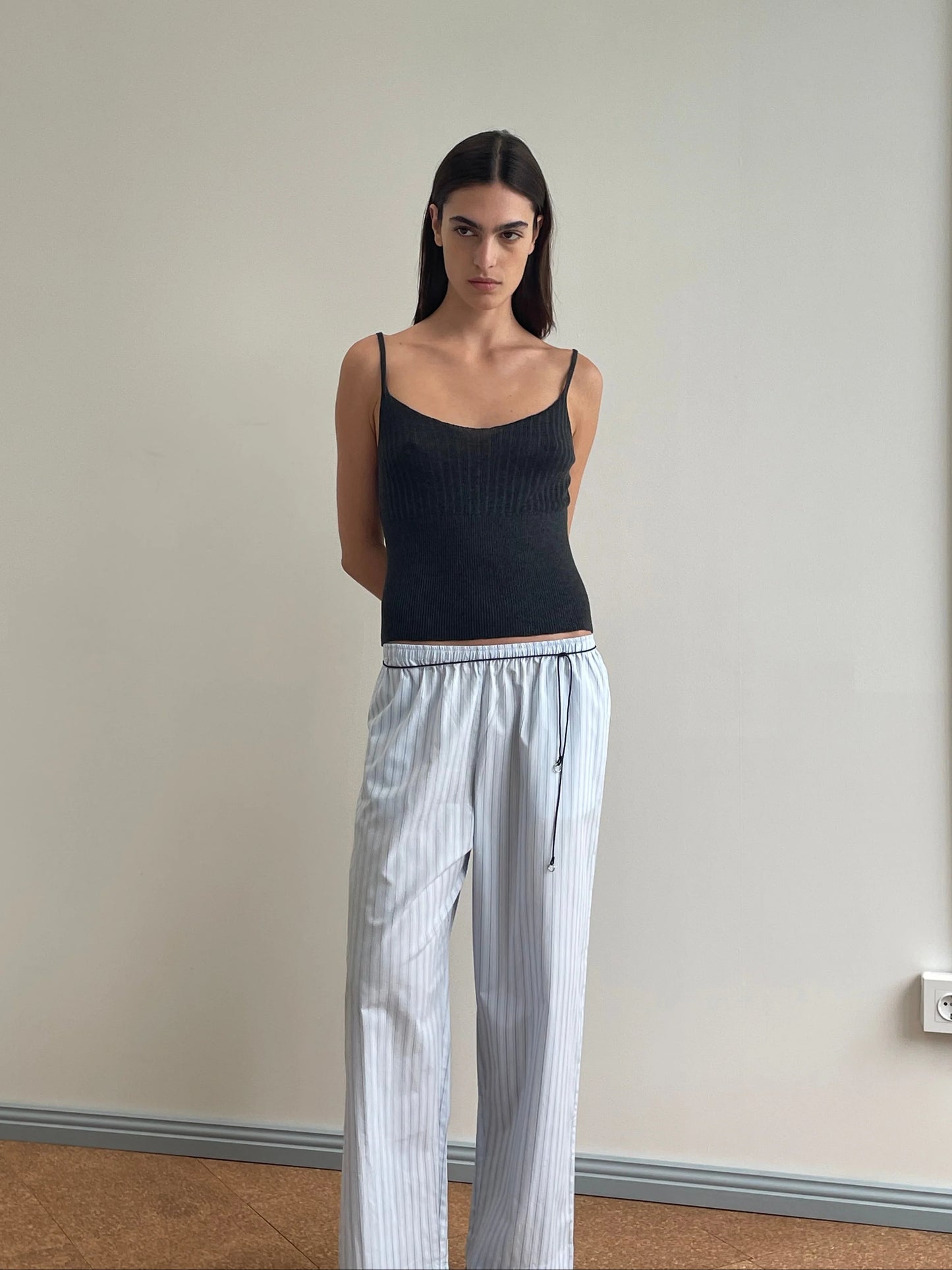 THE EASE TROUSER - MINERAL STRIPE