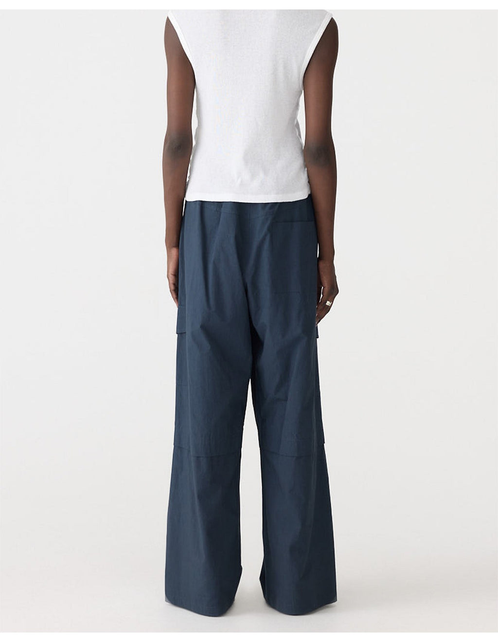 CRUSHED COTTON LAYERED PANT - WASHED NAVY