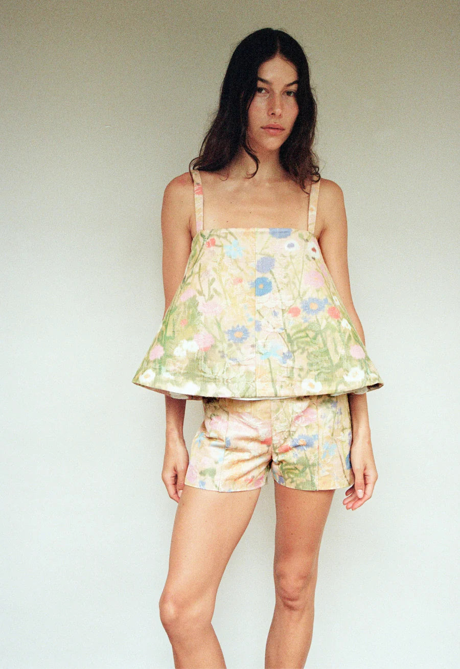 CHASING THE SUN TOP - PRESSED FLOWERS