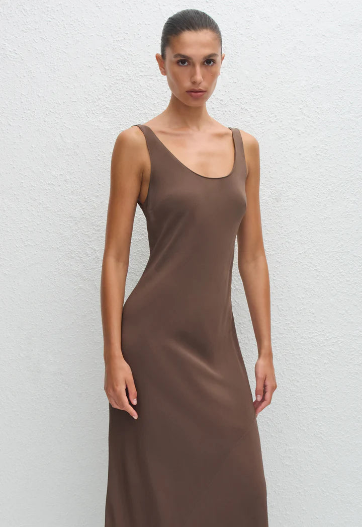 BIAS TANK DRESS - TRUFFLE