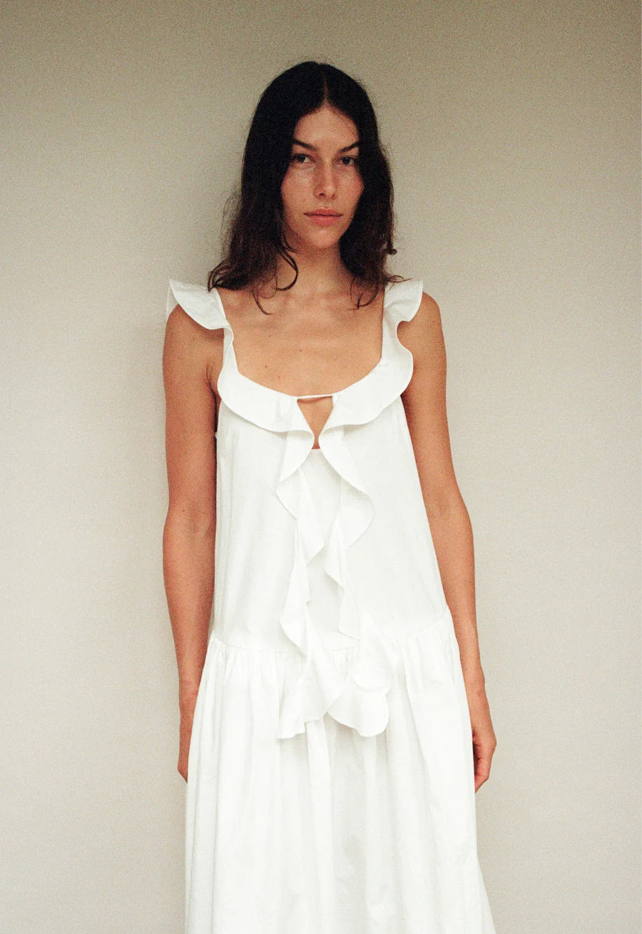 HANG IN THERE BABY DRESS - WHITE