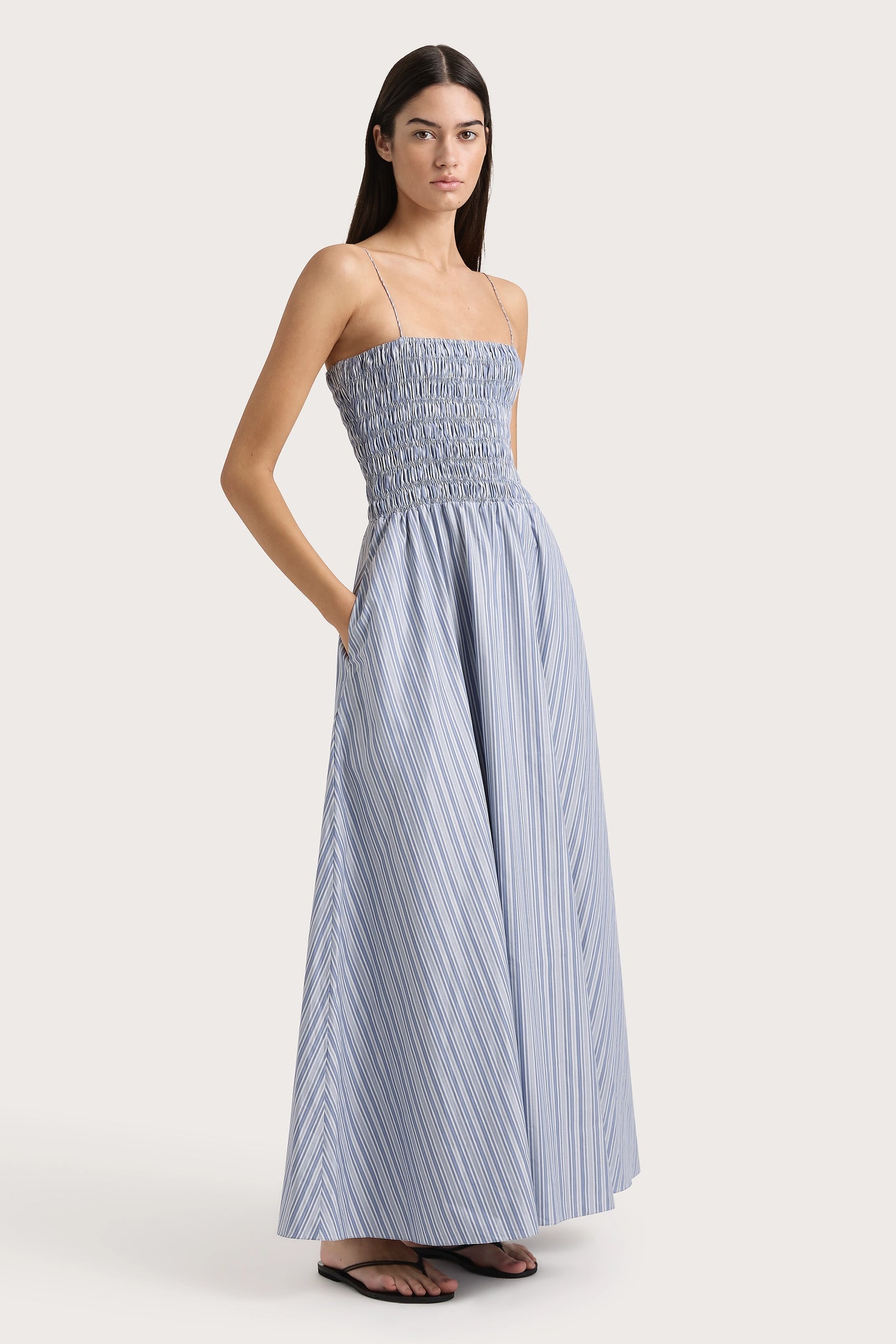 LIDA MAXI DRESS - BLUE STRIPE