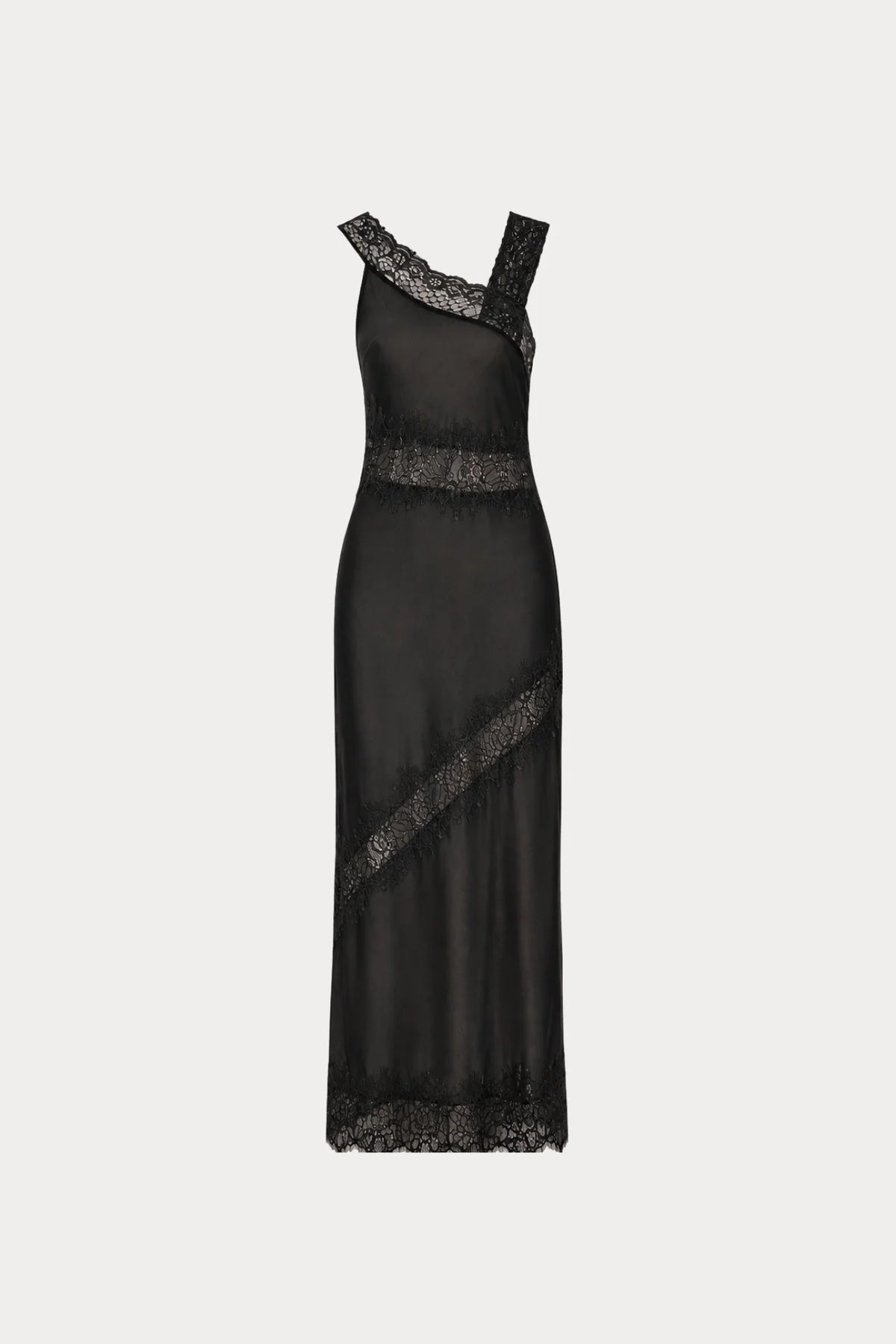 DECONSTRUCTED LACE DRESS - BLACK