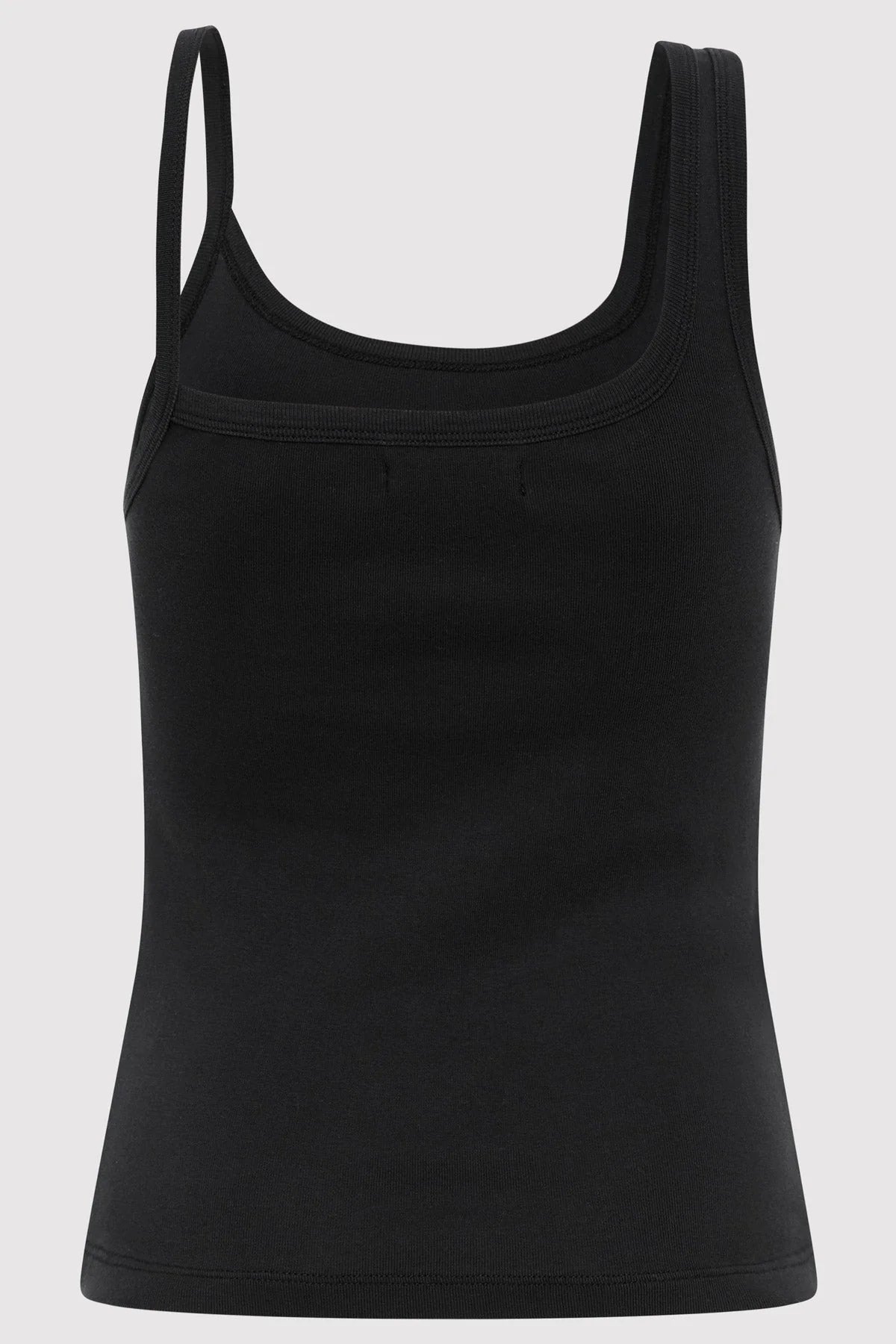 ORGANIC COTTON ASSYMETRIC TANK - BLACK