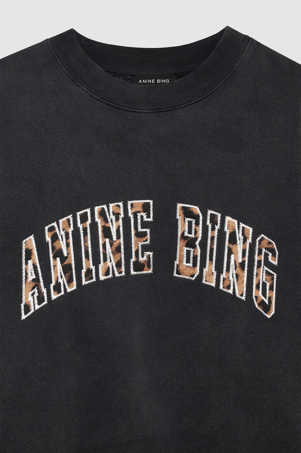 MILES SWEATSHIRT ANINE BING LEOPARD - WASHED BLACK