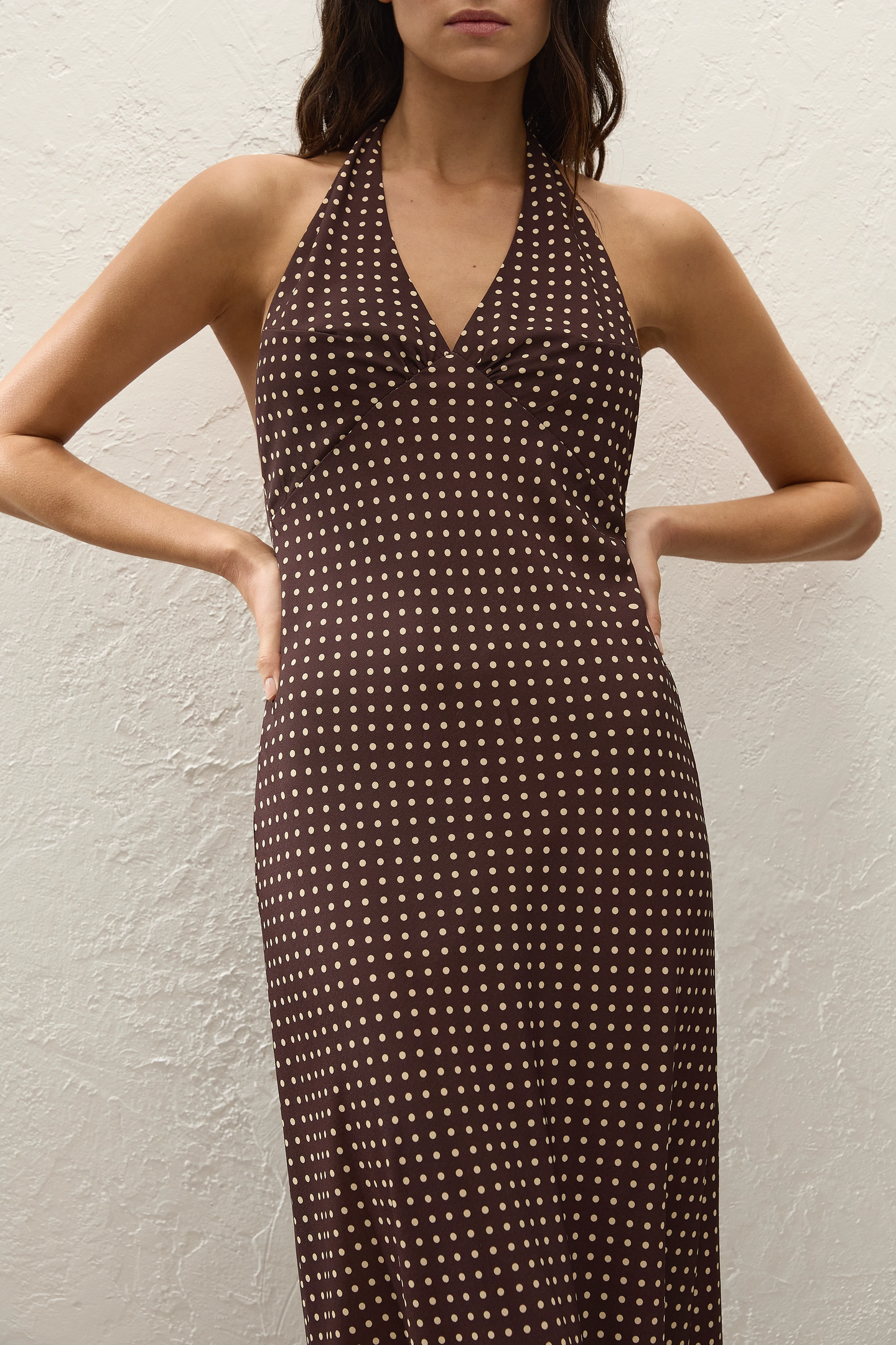 ROSA MAXI DRESS - POLKA DOT CHOCOLATE PLUM