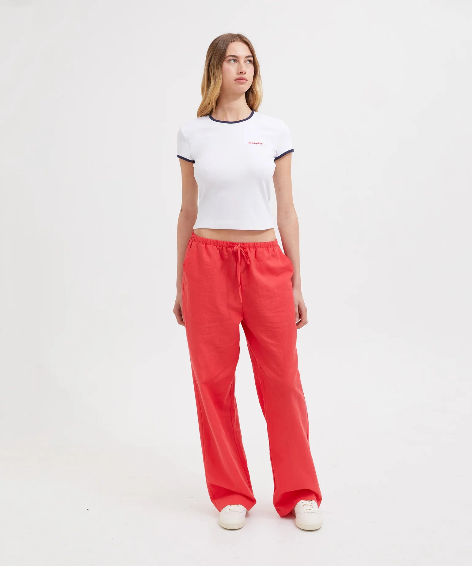 HS BABY TEE - WHITE/NAVY/RED