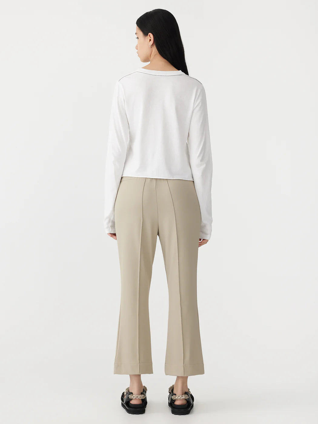 TWILL FLARED PANT - LIGHT TAN