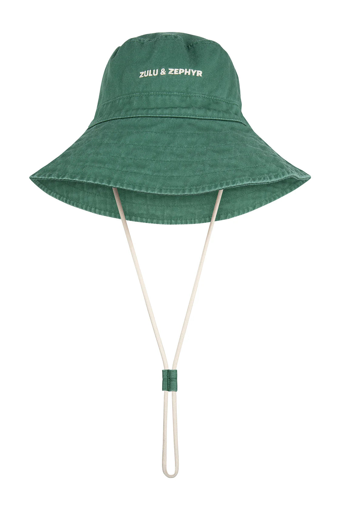 ZULU & ZEPHYR LOGO BUCKET HAT - TALLOW GREEN