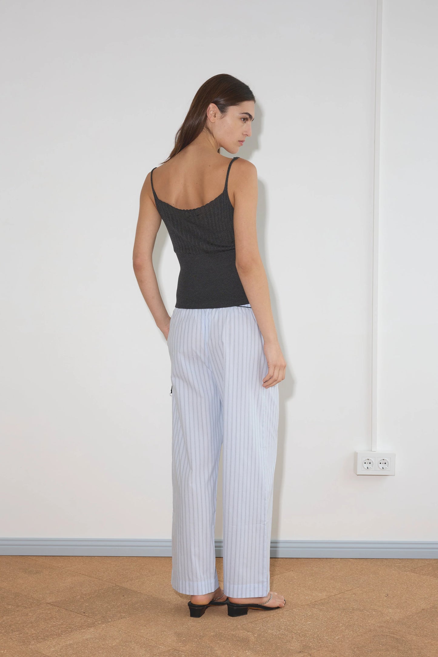THE EASE TROUSER - MINERAL STRIPE
