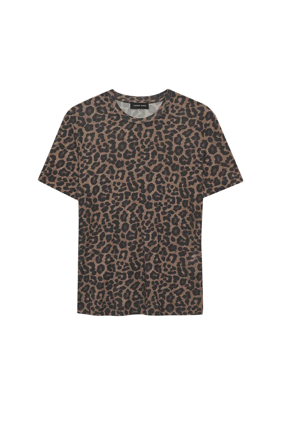 SYLVIE TEE - BLACK AND BROWN LEOPARD