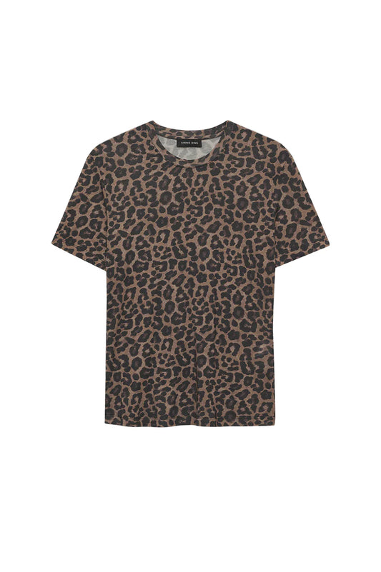 SYLVIE TEE - BLACK AND BROWN LEOPARD