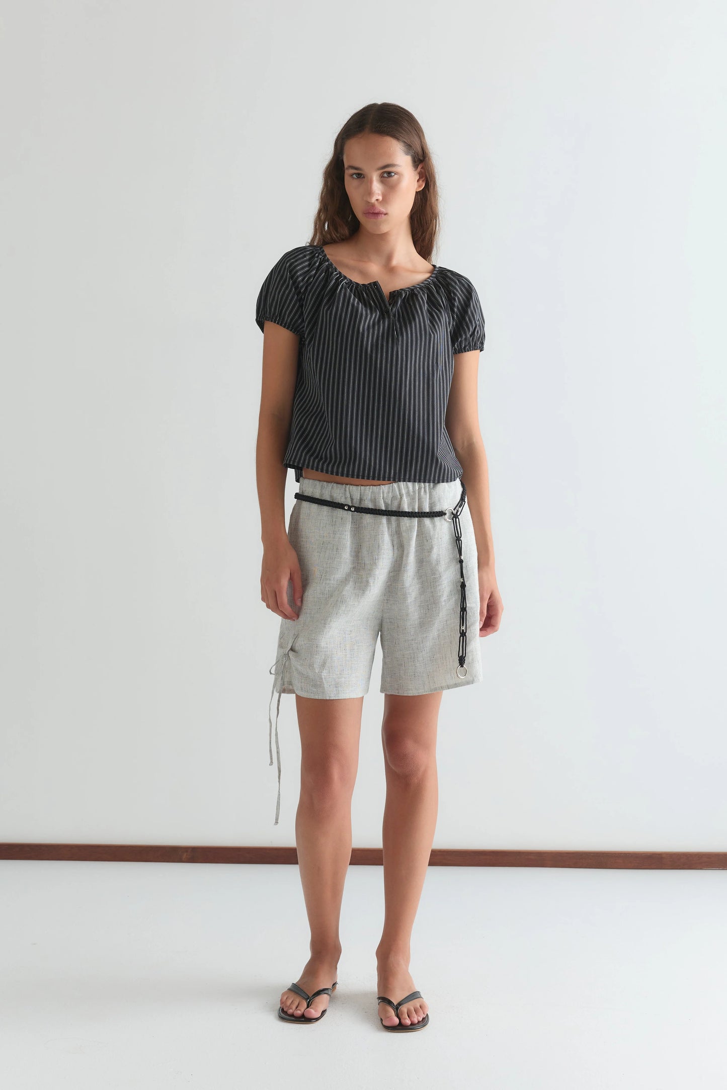 (PRE-ORDER) POPLIN T SHIRT - MONO STRIPE