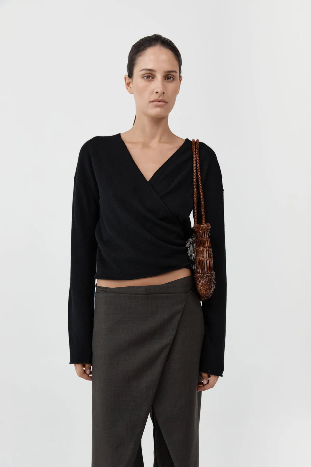 TEXTURED PETIT BAGU - CHESTNUT