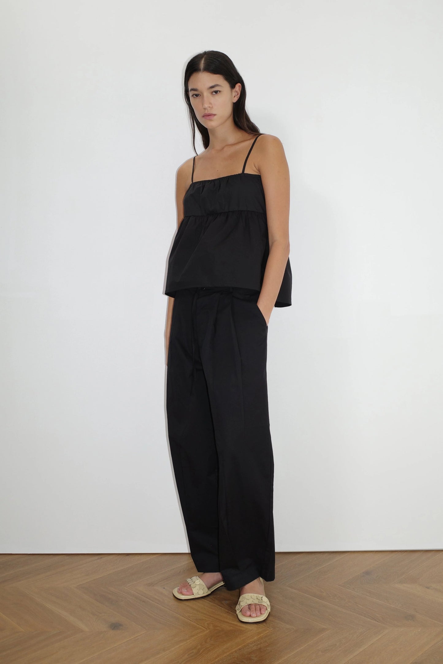 DOUBLE TIE TOP - BLACK