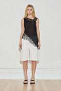 DECONSTRUCTED LACE TOP - BLACK